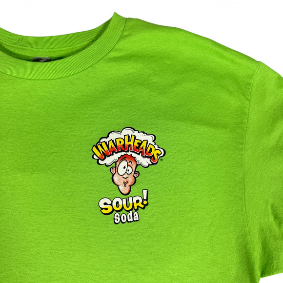 Warheads Shirt Adult LARGE Green Sour Soda Candy Tart Promo Retro 90s - Picture 3 of 7